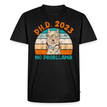PhD Graduated 2023 No Probllama PhD Doctoral Degree - Men's Premium Organic T-Shirt - black - Front - Nico (187cm)