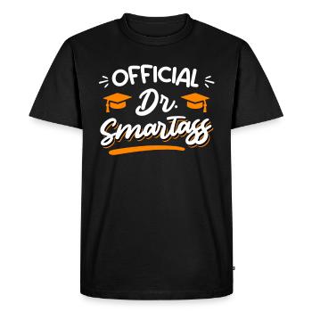 Doctorat officiel Smartass Ph.D Doctorat - T-shirt Premium bio Homme - noir - Devant - Nico (187cm)