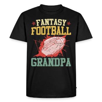 Fantasy Football Grand-père Grand-père Fantasy Football - T-shirt Premium bio Homme - noir - Devant - Nico (187cm)