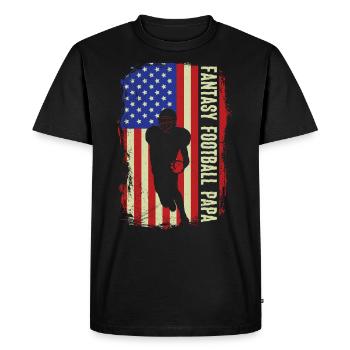 Fan de football Papa de football fantastique - T-shirt Premium bio Homme - noir - Devant - Nico (187cm)