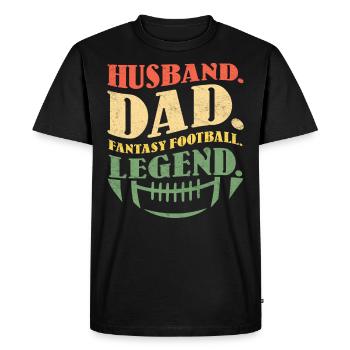 Husband Papa Fantasy Football Papa - Men's Premium Organic T-Shirt - black - Front - Nico (187cm)