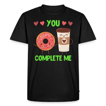 Café Love Donut Lovers Saint-Valentin - T-shirt Premium bio Homme - noir - Devant - Nico (187cm)