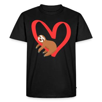J’aime mon amour paresseux Amour Saint-Valentin - T-shirt Premium bio Homme - noir - Devant - Nico (187cm)