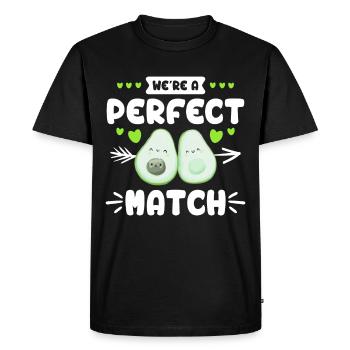 We are a perfect match couple Dear vegans - Men's Premium Organic T-Shirt - black - Front - Nico (187cm)
