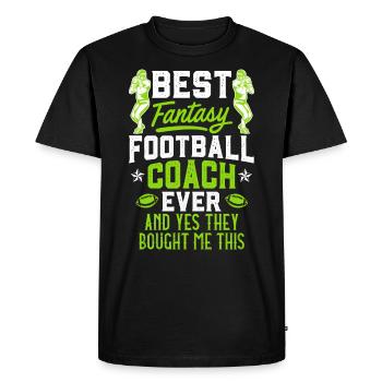 Meilleur entraîneur de football Fantasy - T-shirt Premium bio Homme - noir - Devant - Nico (187cm)