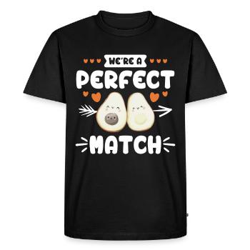 We are a perfect match couple Dear vegans - Men's Premium Organic T-Shirt - black - Front - Nico (187cm)