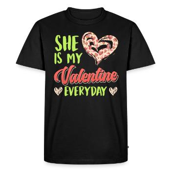 Tous les jours ma chérie Cher couple Saint-Valentin - T-shirt Premium bio Homme - noir - Devant - Nico (187cm)