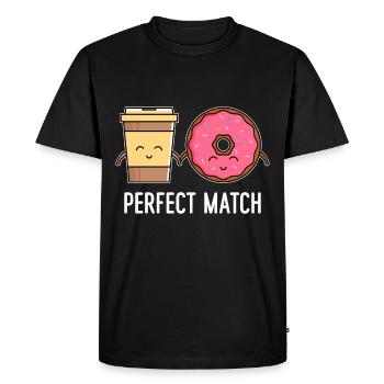 Vous me complétez parfaitement match Saint-Valentin - T-shirt Premium bio Homme - noir - Devant - Nico (187cm)