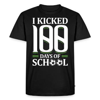 I kicked 100 days of school Sporty - Men's Premium Organic T-Shirt - black - Front - Nico (187cm)