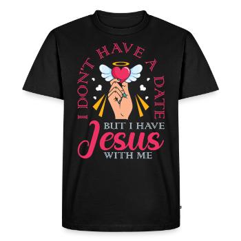 Je n’ai pas de date, mais j’ai Jésus - T-shirt Premium bio Homme - noir - Devant - Nico (187cm)