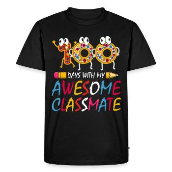 100 jours avec mon incroyable camarade de classe - T-shirt Premium bio Homme - noir - Devant - Nico (187cm)