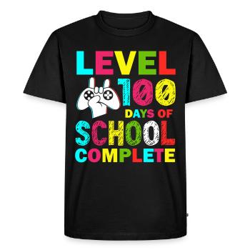 Niveau 100 jours d’école complète Kid Gamer - T-shirt Premium bio Homme - noir - Devant - Nico (187cm)