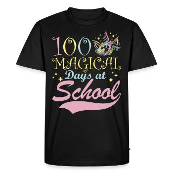 100 jours magiques à l’école Conte de fées fantastique - T-shirt Premium bio Homme - noir - Devant - Nico (187cm)