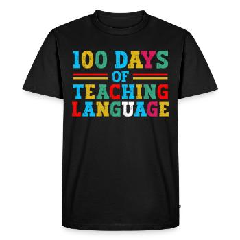 100 jours d’enseignement des langues Enseignants de matières scolaires - T-shirt Premium bio Homme - noir - Devant - Nico (187cm)