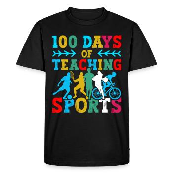 100 jours d’éducation physique enseignants de matières scolaires - T-shirt Premium bio Homme - noir - Devant - Nico (187cm)