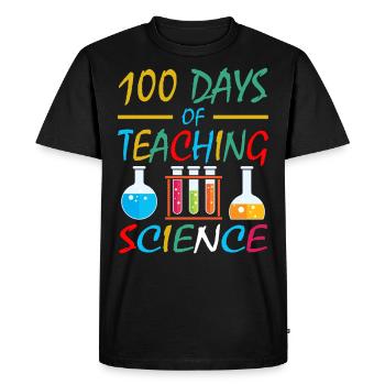 100 jours de cours de sciences Enseignants de matières scolaires - T-shirt Premium bio Homme - noir - Devant - Nico (187cm)