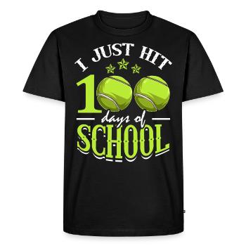 Je viens de terminer 100 jours d’école Tennis Sports - T-shirt Premium bio Homme - noir - Devant - Nico (187cm)