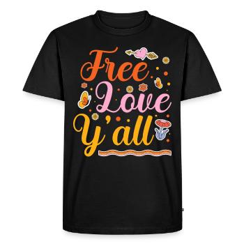 Célébration gratuite de la Saint-Valentin Love Y’all pour les couples - T-shirt Premium bio Homme - noir - Devant - Nico (187cm)