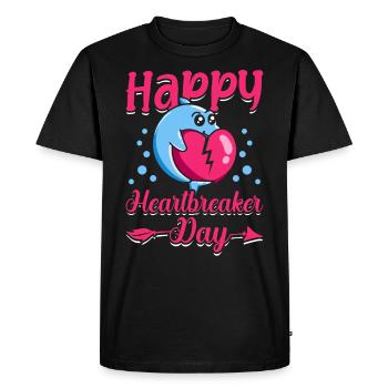 Happy Heartbreaker Day Dolphin Meme de la Saint-Valentin - T-shirt Premium bio Homme - noir - Devant - Nico (187cm)