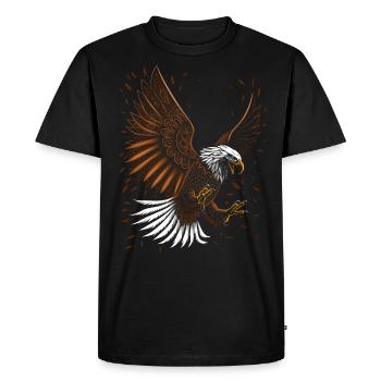 Stammesadler fliegen - Männer Premium Bio T-Shirt - Schwarz - Vorne - Nico (187cm)