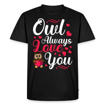 Hibou vous aime toujours Faune animale de la Saint-Valentin - T-shirt Premium bio Homme - noir - Devant - Nico (187cm)