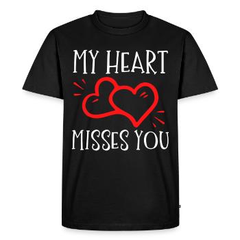 Mon cœur te manque cher thé de couple - T-shirt Premium bio Homme - noir - Devant - Nico (187cm)