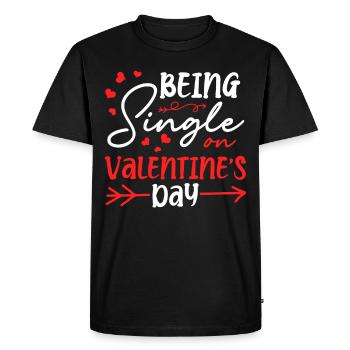 Être célibataire le jour de la Saint-Valentin Hearts Solo Celebrant - T-shirt Premium bio Homme - noir - Devant - Nico (187cm)