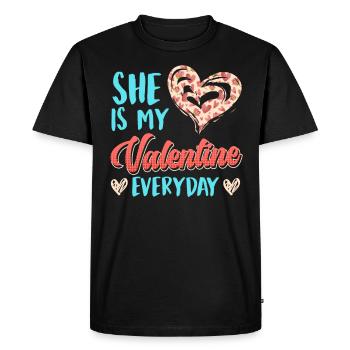 Tous les jours ma chérie Cher couple Saint-Valentin - T-shirt Premium bio Homme - noir - Devant - Nico (187cm)