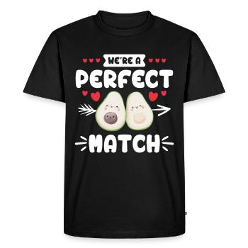 We are a perfect match couple Dear vegans - Men's Premium Organic T-Shirt - black - Front - Nico (187cm)