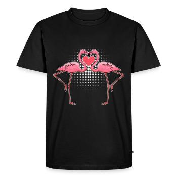 Flaming Love Couple in Love Valentine’s Day - T-shirt Premium bio Homme - noir - Devant - Nico (187cm)