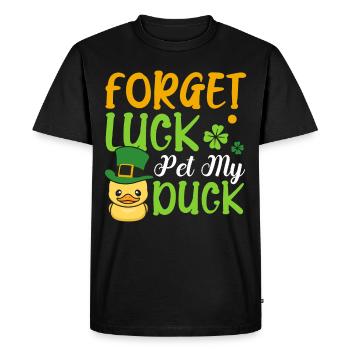 Forget Happiness Pet My Duck Animal St. - Men's Premium Organic T-Shirt - black - Front - Nico (187cm)