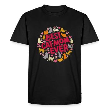 Best Cat Mom Ever Clowder Kitten - Men's Premium Organic T-Shirt - black - Front - Nico (187cm)