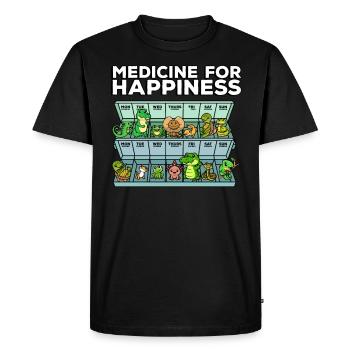 Medicine for Happiness Reptile Wildlife Animal Rescuer - Men's Premium Organic T-Shirt - black - Front - Nico (187cm)