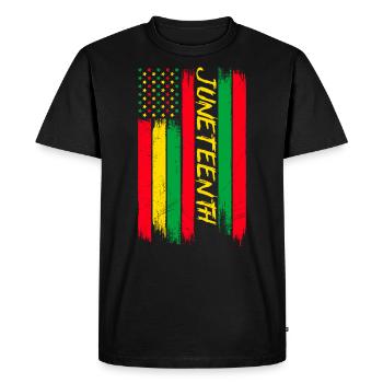 Juneteenth Independence America African Woman - T-shirt Premium bio Homme - noir - Devant - Nico (187cm)