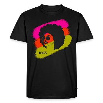 Juneteenth 1865 African American African woman - Men's Premium Organic T-Shirt - black - Front - Nico (187cm)