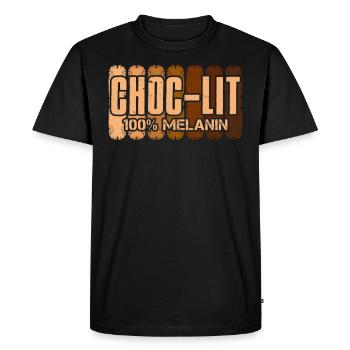 Choc-Lit Melanin Chocolate African Woman - Men's Premium Organic T-Shirt - black - Front - Nico (187cm)