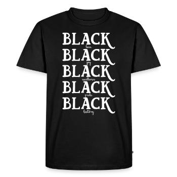 Noir fier couleur de peau foncée Afro Amérique Afrique - T-shirt Premium bio Homme - noir - Devant - Nico (187cm)