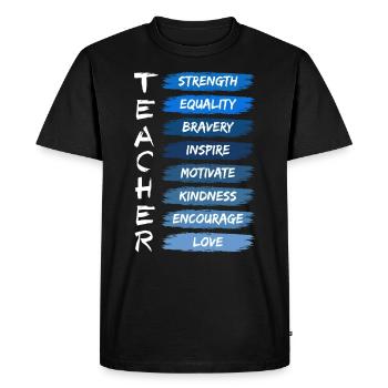 Histoire de l’enseignant Histoire des Noirs Afrique - T-shirt Premium bio Homme - noir - Devant - Nico (187cm)
