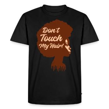 Afro Cheveux Afro Américain Femme Africaine - T-shirt Premium bio Homme - noir - Devant - Nico (187cm)