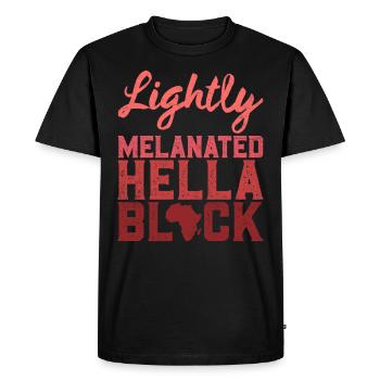 Noir Couleur de peau foncée 100% mélanine Afrique - T-shirt Premium bio Homme - noir - Devant - Nico (187cm)