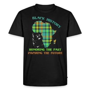 Black History Inspiring the future Africa - Men's Premium Organic T-Shirt - black - Front - Nico (187cm)