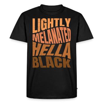 Mélanine peau foncée et fière Afrique - T-shirt Premium bio Homme - noir - Devant - Nico (187cm)