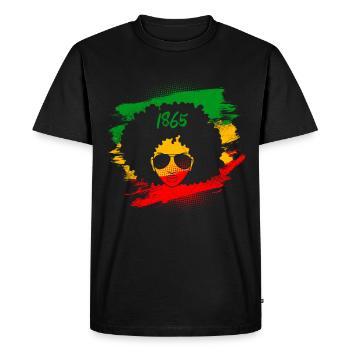 1865 Black History Woman Power African Woman - Men's Premium Organic T-Shirt - black - Front - Nico (187cm)