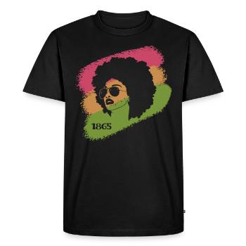 Juneteenth 1865 African American African woman - Men's Premium Organic T-Shirt - black - Front - Nico (187cm)