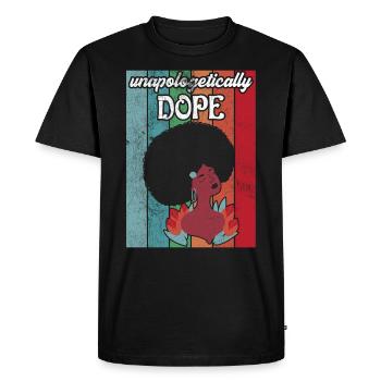 Unapologetically African Woman - Men's Premium Organic T-Shirt - black - Front - Nico (187cm)
