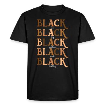 Black proud dark skin color Afro America Africa - Men's Premium Organic T-Shirt - black - Front - Nico (187cm)