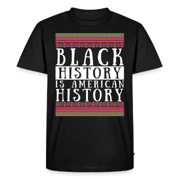 Black History is American History USA Afro Africa - Men's Premium Organic T-Shirt - black - Front - Nico (187cm)