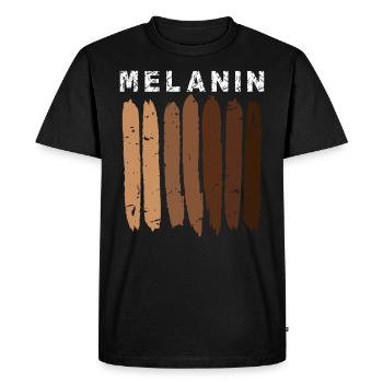 Melanin dark skin color 100 % melanin Africa - Men's Premium Organic T-Shirt - black - Front - Nico (187cm)
