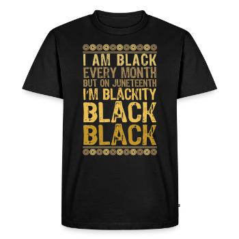 Je suis noir foncé couleur de peau A - T-shirt Premium bio Homme - noir - Devant - Nico (187cm)