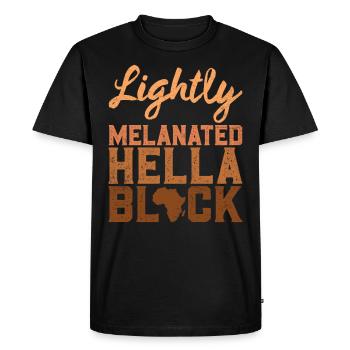 Noir Couleur de peau foncée 100% mélanine Afrique - T-shirt Premium bio Homme - noir - Devant - Nico (187cm)